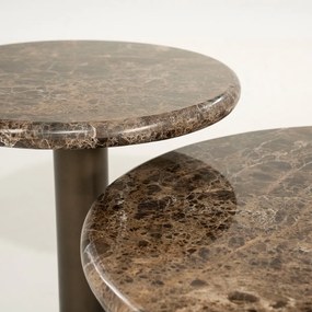 Lage Salontafel Rond Marmer - 75 X 75cm.