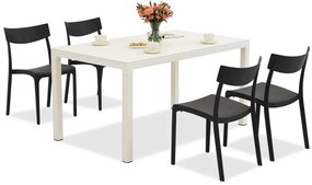 King/Provence wit en antraciet tuinmeubelset voor 4 personen Bica