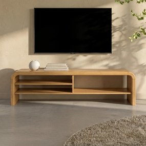 Zuiver Brave Design Tv-meubel Gebogen Eiken - 160x40x45cm.