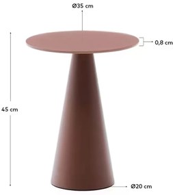 Kave Home Wilshire Ronde Bijzettafel Mat Glas Terracotta 35 Cm - 35 X 35cm.
