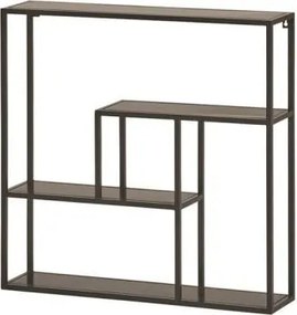Dimehouse | Dimehouse Industriële Wandrek lengte 22 cm x breedte 90 cm x hoogte 70 cm bruin, zwart wandrekken metaal opbergen | NADUVI outlet