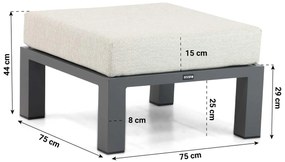 Hoek loungeset 5 personen Aluminium Grijs  Lifestyle Garden Furniture Luca