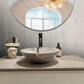 Zelfklevende Hexagon Crema Beige - 29.2 cm x 25.4 cm x 0.33 cm | 0.5 kg | Paneli zelfklevende steenstrips