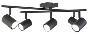 Smart plafondlamp met dimmer zwart vierkant incl. 5 Wifi GU10 - Jeana Modern GU10 Binnenverlichting Lamp