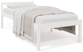 vidaXL Bedframe massief grenenhout wit 90x200 cm