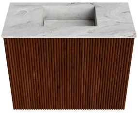Mondiaz Joya DLux 50cm toiletmeubel ruby met wastafel faye midden zonder kraangat glace