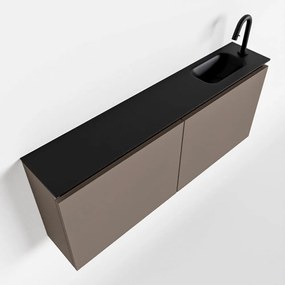 Mondiaz Ture 120cm toiletmeubel smoke met wastafel urban rechts 1 kraangat