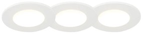 Set van 3 badkamer inbouwspots rond LED 5W wit waterdicht - Blanca