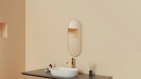 Mueller Ovalis ovale spiegel met lijst 30x70cm geborsteld messing