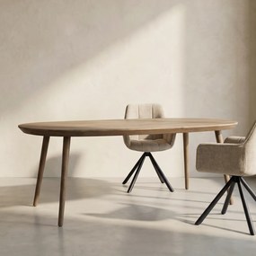 Eleonora Elijah Eettafel Gerookt Eiken Met Ronde Hoeken 260 Cm - 260 X 100cm.
