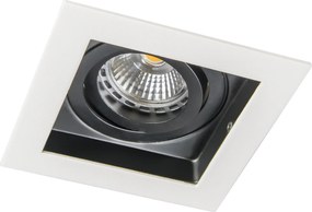 Set van 6 moderne inbouwspots wit met zwart verstelbaar - Carree