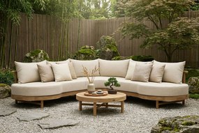 Hoek loungeset 5 personen Teak Old teak greywash  Santika Furniture Santika