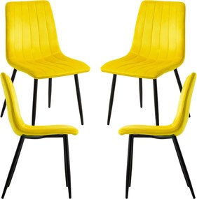 Set 4 Liny Fluwelen Stoelen