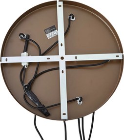 Hotel Chique hanglamp donker brons met amber glas 5-lichts - Stavelot