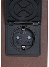 Industrieel buiten paaltje roestbruin met smoke glas 50cm met schemersensor - Denmark