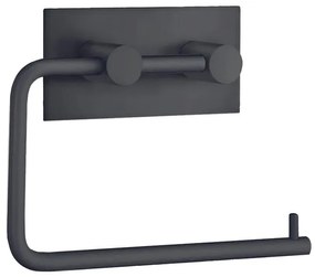 Smedbo Beslagsboden Toiletrolhouder - 13.4x10.5cm - zelfklevend - RVS Mat zwart BB1098