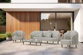 Stoel en Bank Loungeset 2 personen Aluminium/rope Taupe  Santika Furniture Santika