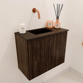 Mondiaz Joya 50cm toiletmeubel walnut met wastafel faye links zonder kraangat urban