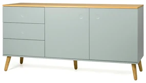 Tenzo Dot Scandinavisch Dressoir Groen Met Eiken - 162x43x79cm.