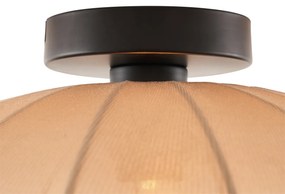 Japandi plafondlamp bruin met stoffen kap - Bida Design E27 rond Binnenverlichting Lamp