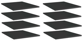 vidaXL Wandschappen 8 st 40x50x1,5 cm spaanplaat hoogglans zwart