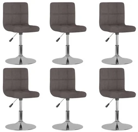 vidaXL Eetkamerstoelen draaibaar 6 st stof taupe