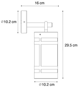 Industriële buiten wandlamp roestbruin IP44 - Ruben Industriele / Industrie / Industrial E27 IP44 Buitenverlichting cilinder / rond