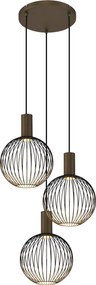 Ascha 3-lichts Hanglamp Zacht Brons