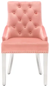 vidaXL Eetkamerstoel fluweel roze