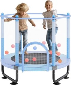 VEVOR Kindertrampoline Buitentrampoline Mini Leisure Trampoline 1545 mm voor peuters met veiligheidsnet en basketbalring, verjaardagscadeau Kerstspeelgoed voor kinderen vanaf 3 jaar Blauw