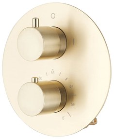 Saniclear Brass inbouw regendouche rond met 20cm hoofddouche, plafondarm en 2 standen handdouche geborsteld messing - mat goud