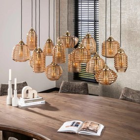 Grote Eettafel Hanglamp Amber Glas