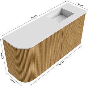 Mondiaz Joya DLux 80cm toiletmeubel ronding links dusk met wastafel faye rechts zonder kraangat lava