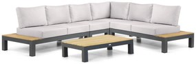 Loungeset 6 personen Aluminium/Teak Grijs Lifestyle Garden Furniture Vittoria