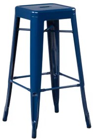 Stapelbare Set Van 4 Hoge Krukken Van Staal Lix Marine Blauw & ↑75 Cm - Sklum