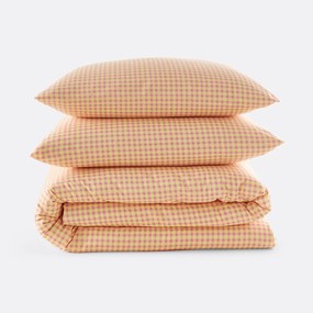 30% gerecycled katoenen beddengoedset, rechthoekige kussensloop, ruitjesprint, LESIA