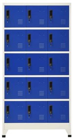 vidaXL Lockerkast 90x40x180 cm staal grijs en blauw