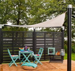 Schutting vuren - Silence louvre recht zwart (120 x 140 cm)