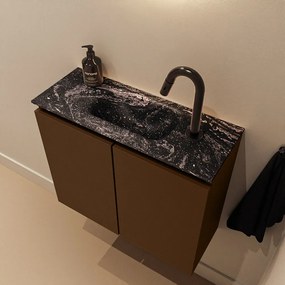 Mondiaz Ture DLux toiletmeubel 60cm rust met wastafel lava midden met kraangat