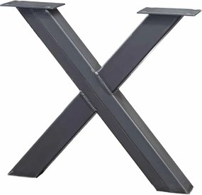 Industrieel onderstel X-poot -blank metaal - 10 x 10 cm (set à 2 stuks)