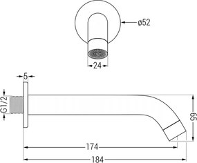Mexen Kai DR70 inbouw bad-doucheset met 25 cm regendouche, chroom - 77602DR70251-00