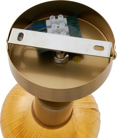 Moderne plafondspot goud met amber glas rond - Teddy