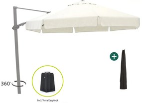 Parasol Shadowline Miami | Inclusief hoes | Rond | 350cm | Met draaihendel | Wit | Kees Smit Tuinmeubelen