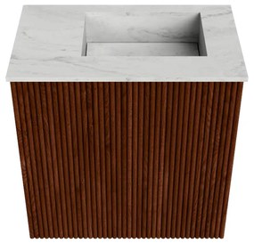 Mondiaz Joya DLux 40cm toiletmeubel ruby met wastafel faye rechts zonder kraangat opalo