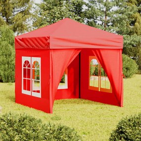 vidaXL Partytent inklapbaar met zijwanden 2x2 m rood