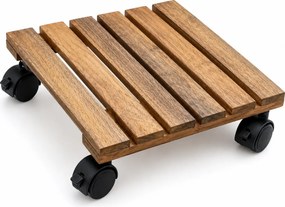 Famiflora Houten Plantentrolley - Vierkant - 30x30 cm - 4 Wielen