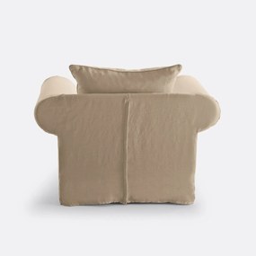 Fauteuil in dik linnen, uitstekend comfort, Adelia