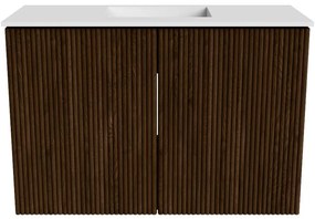 Mondiaz Joya 60cm toiletmeubel walnut met wastafel faye midden 1 kraangat talc