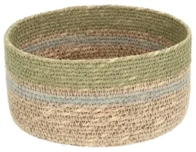 Mandje naturel, zeegras, groen,Ø15 cm