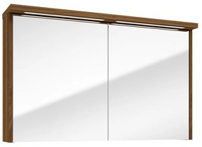 Fontana Grado spiegelkast met verlichting 100cm 2 deuren walnoot